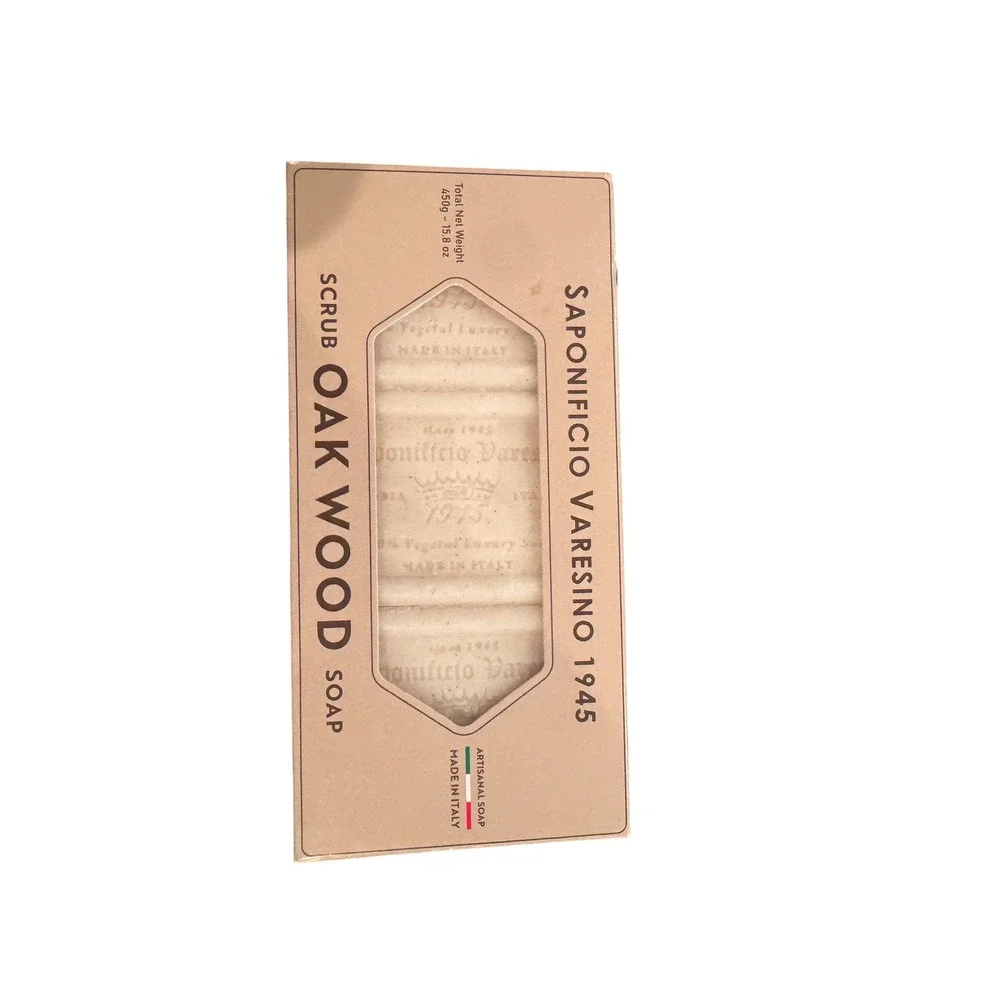 Saponificio Varesino 1945 Oak Wood Scrub Soap 450g 15.8oz Made in Italy Mens New